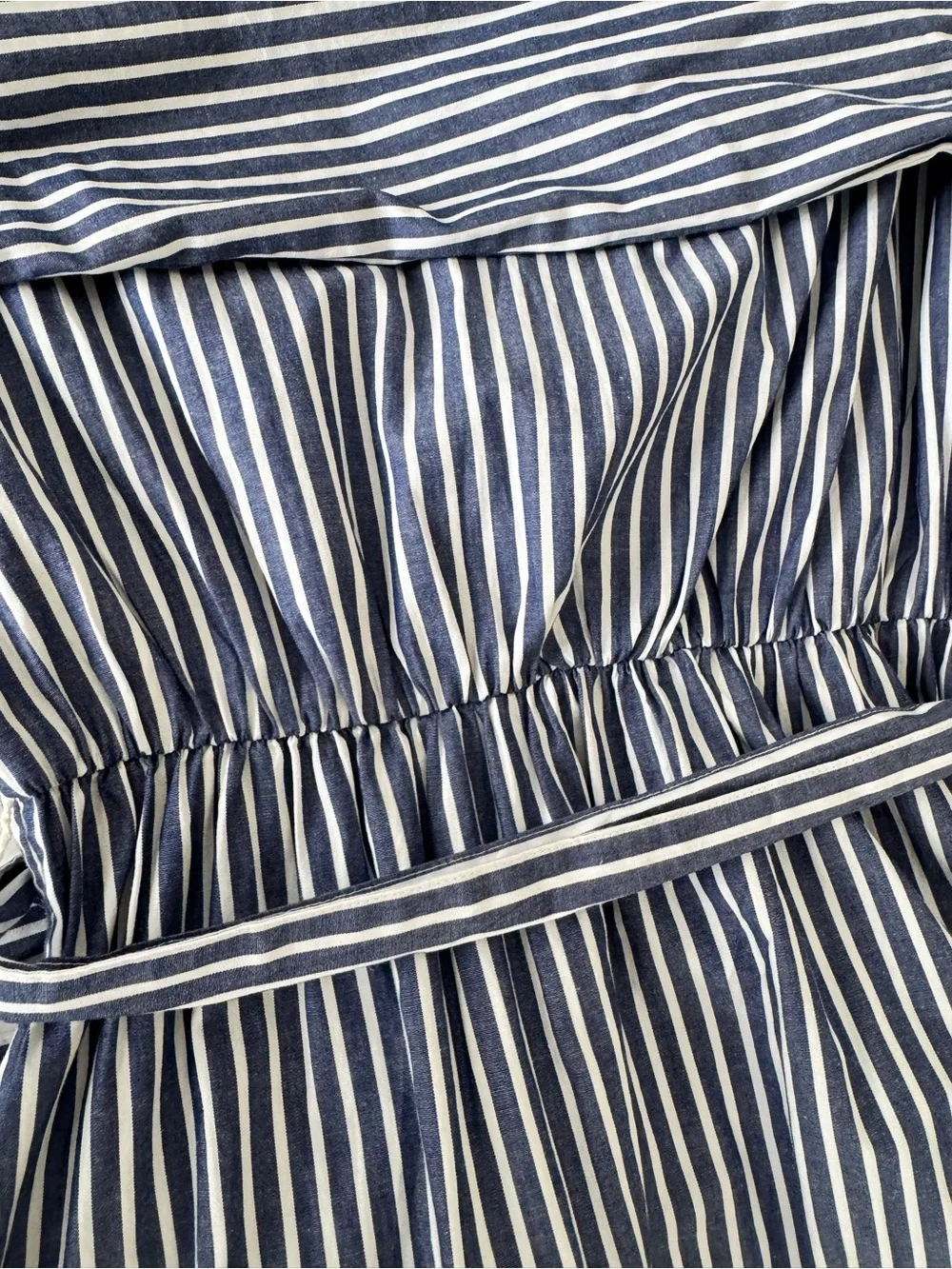 J. Crew Factory Striped Button-Front Shirt Dress  - Navy/White Size 4